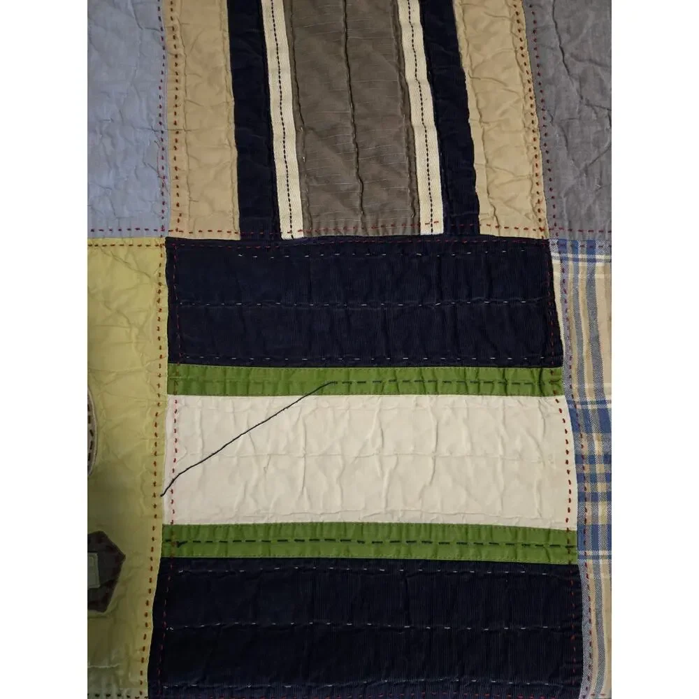 Pottery Barn Kids Varsity Sports Quilt Queen Football Baseball Lacrosse Soccer